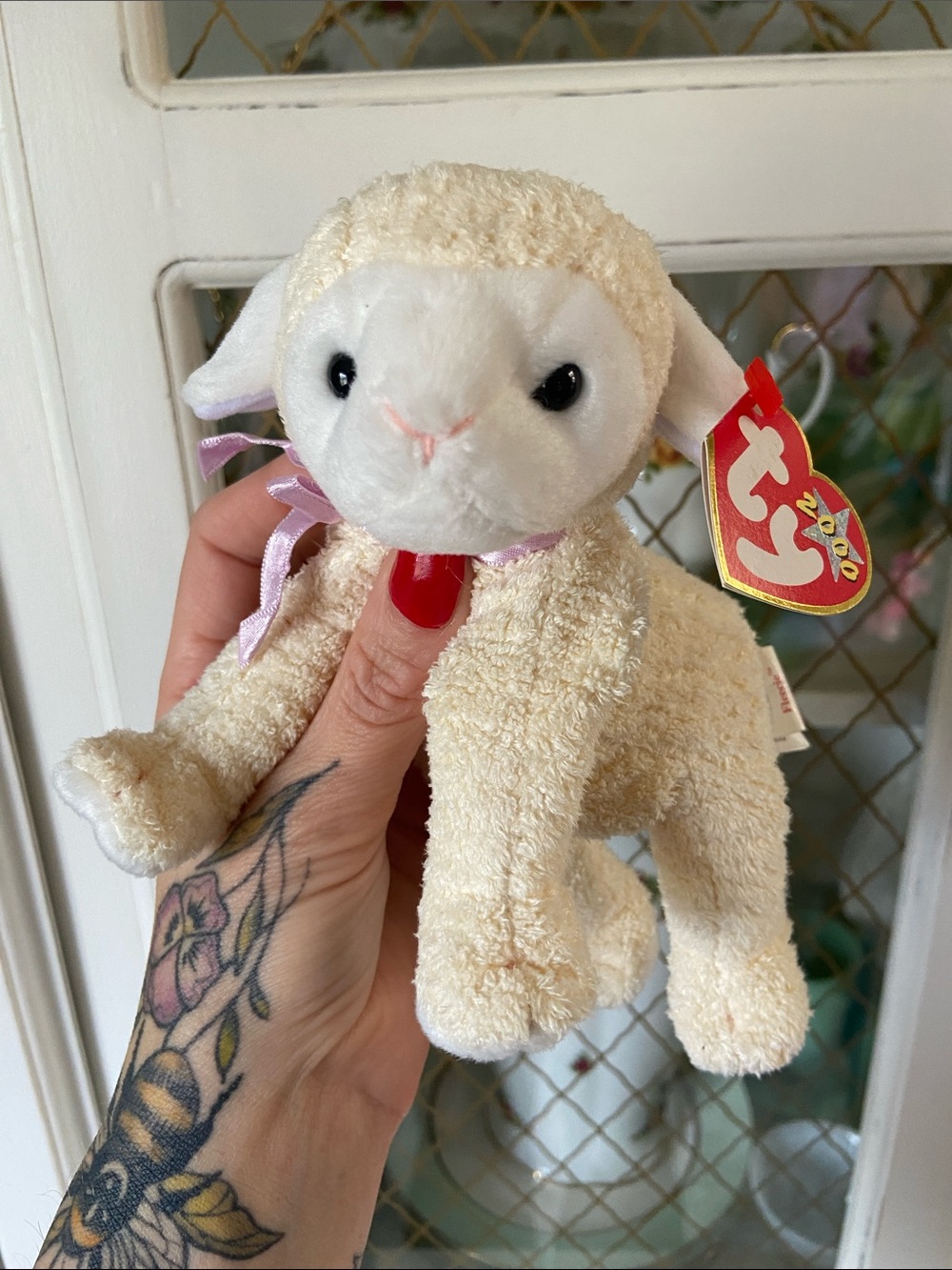 2000s Beanie Baby Sheep “Fleecie” Collectible Toys Y2K 90s Farm Animal Soft